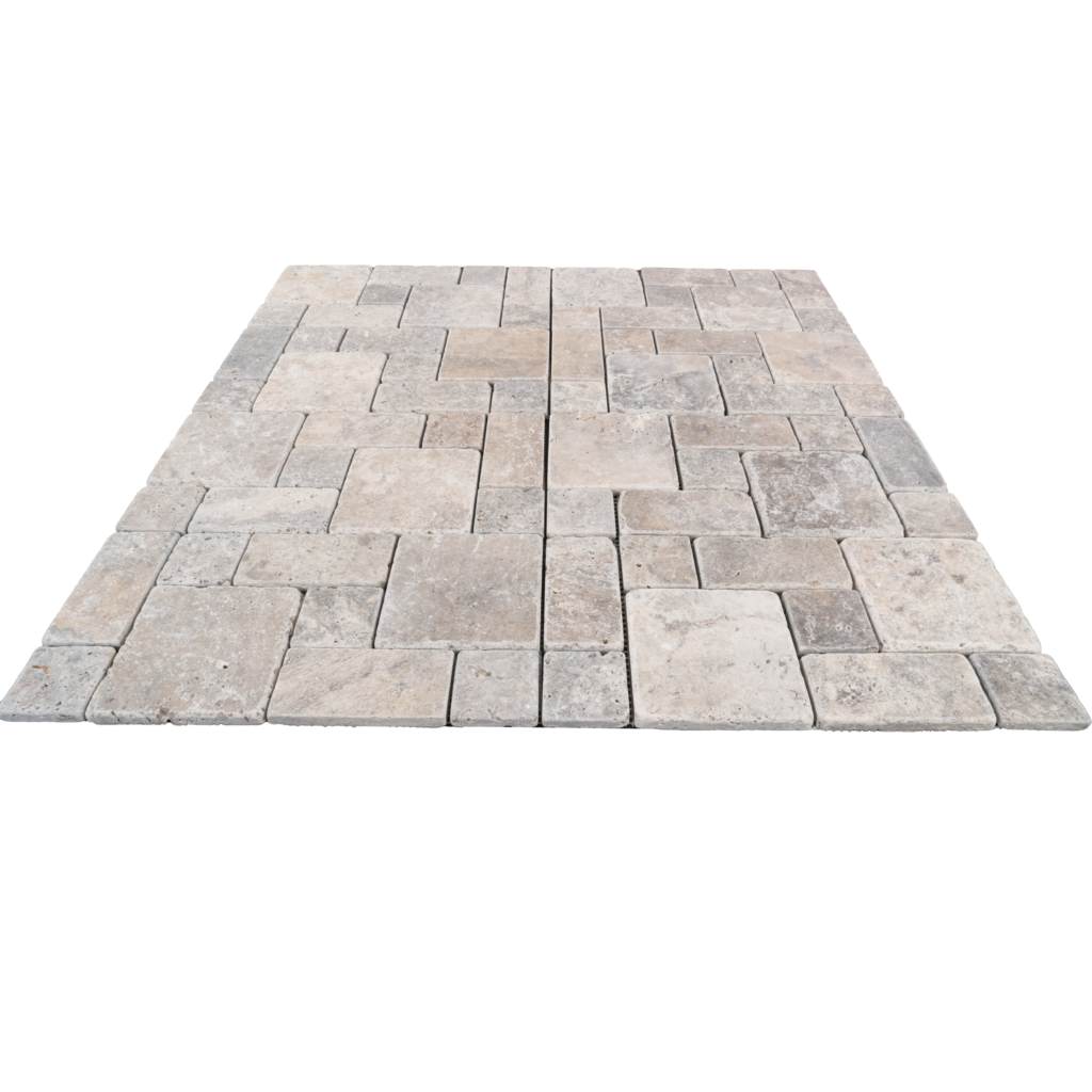 Keystone Tile Pattern 12×12 Nordic Silver Mini Pattern Tumbled Mosaic ® - Keystone Tile