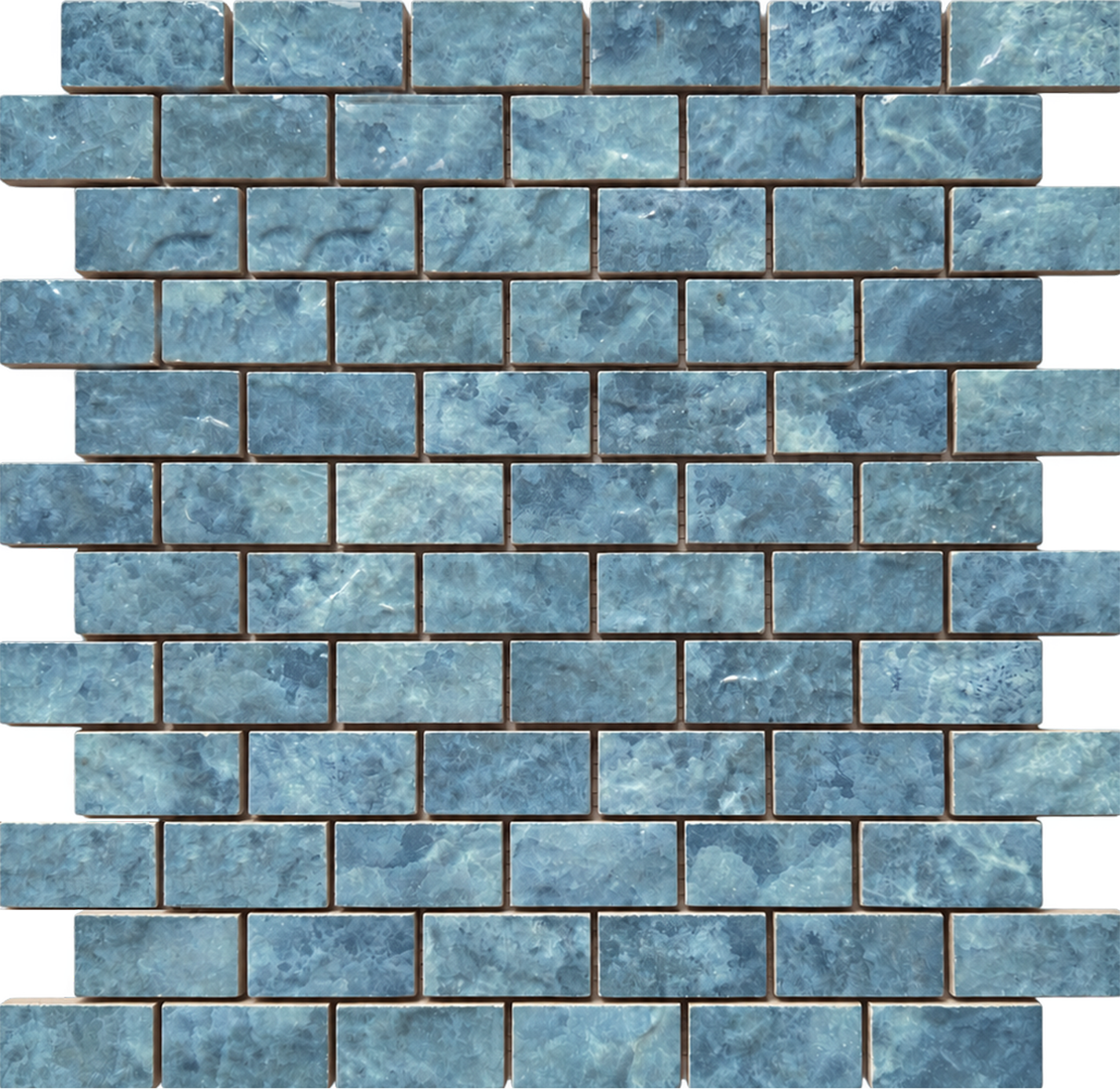 1×2 Neptune Sky Glossy Porcelain Mosaic - Keystone Tile
