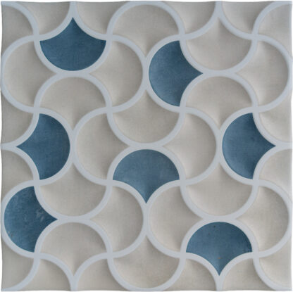 13x13 Bari Lattice Sand Aqua Porcelain Tile