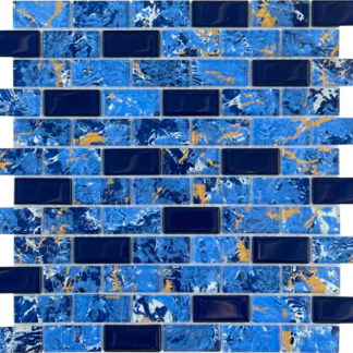 1X2 Pirates Gold Glass Mosaic