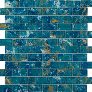 1X2 Golden Doubloon Glass Mosaic