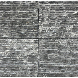 6x16 Black Marble  Grooved Stone