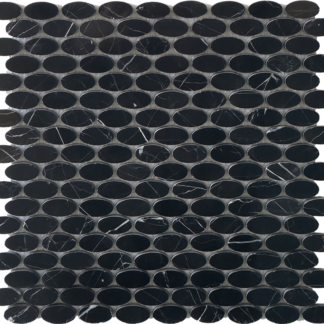 Nero Marquina Oval Mosaic