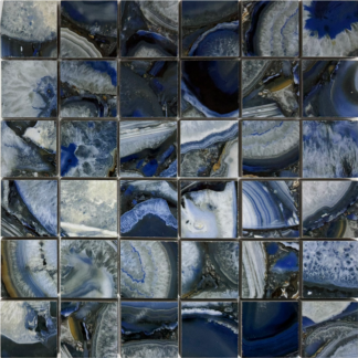 2x2 Agatina Blue Polish Porcelain Mosaic