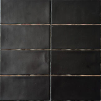 3x6 Rustic Black Matte Ceramic Tile