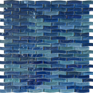 Ripple Spicy Blue Glass Mosaic