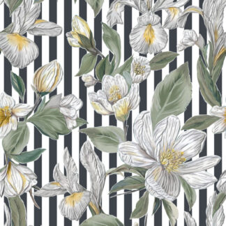 24x48 Flower Black Porcelain Tile